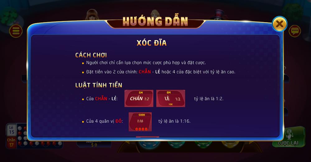 Bảng tỷ lệ trả thưởng các cửa cược vị