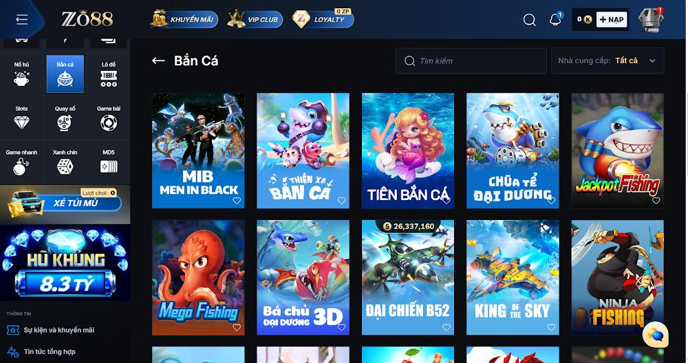 Những tựa game săn cá ăn khách tại sảnh