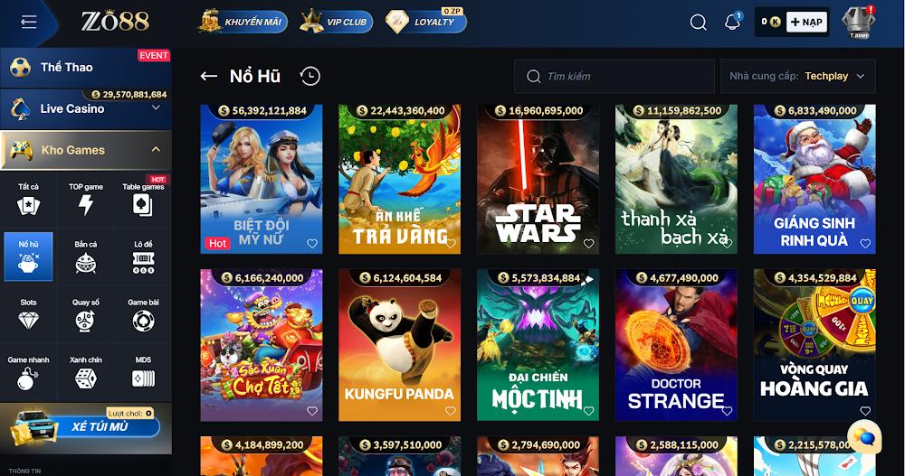 Trải nghiệm nổ hũ Playtech Zo88 mượt mà đẳng cấp